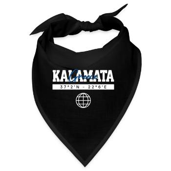 Kalamata Griechenland Koordinaten Reise Souvenir - Bandana - Schwarz - Vorne