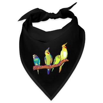 Vogelbande Wellensittich und Nymphensittich - Bandana - Schwarz - Vorne