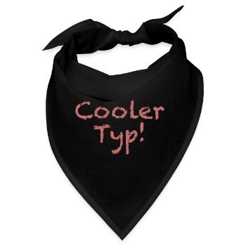 Spruch "Cooler Typ" Hellrot - Bandana - Schwarz - Vorne