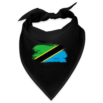 Tansania Flagge Fahne - Bandana - Schwarz - Vorne