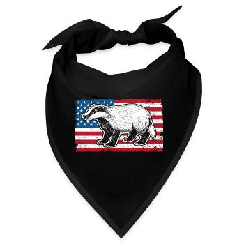 Honey Badger American Flag For A Patriot Honey - Bandana - Schwarz - Vorne