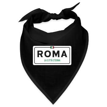 Rom Ortsschild - Bandana - Schwarz - Vorne