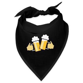 Maßkrüge Stoßen An Mit Hand! (Bier / Bierkrüge 4C) - Bandana - Schwarz - Vorne