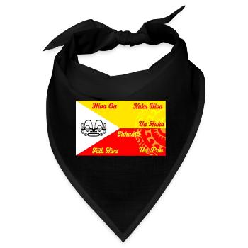 Marquesan Flagge - Personalisiert - Bandana - Schwarz - Vorne