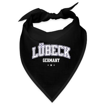Lübeck Germany College Design Vintage Stadtmotiv - Bandana - Schwarz - Vorne