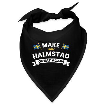 Stolzflaggen der Stadt Halmstad - Bandana - Schwarz - Vorne