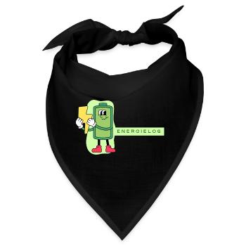 Energielos Akku Cartoon - Bandana - Schwarz - Vorne