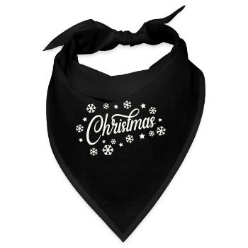 Weihnachtliches Script mit Schneeflocken - Bandana - Schwarz - Vorne