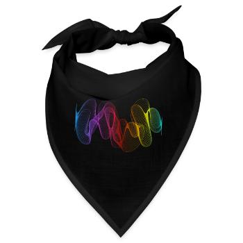 Abstrakte Linien Design 02 - Bandana - Schwarz - Vorne