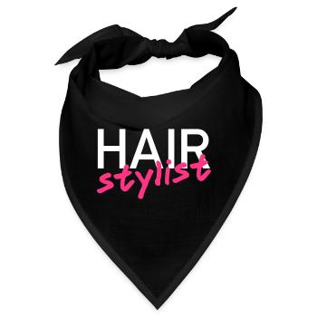 Hairstylist (Schrift schräg) - Bandana - Schwarz - Vorne