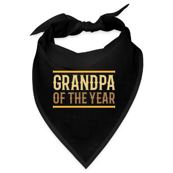 Grandpa of the year (Linien) - Bandana - Schwarz - Vorne