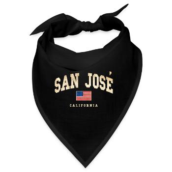 San Jose Vintage Flag California - Bandana - Schwarz - Vorne