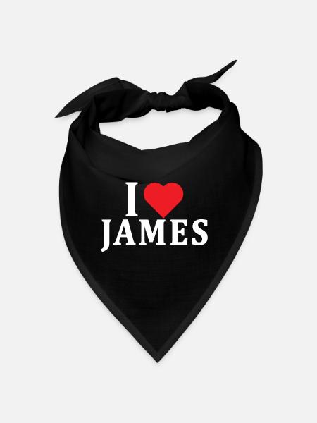 name t-shirt I love James t-shirt gift idea - Bandana - black - Front