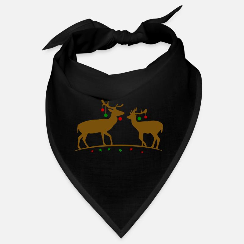 Hirsche mit Weihnachtskugeln Bandana