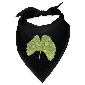 Ginkgo Blatt Wassertropfen Ginkgoblatt Foto - Bandana - Schwarz - Vorne