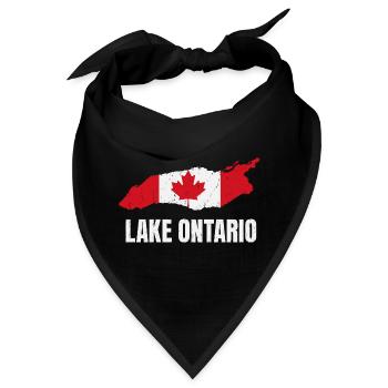 Ontario Karte mit kanadischer Flagge - Bandana - Schwarz - Vorne
