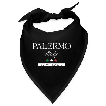 Palermo Italien Souvenir – Reise minimalistisch - Bandana - Schwarz - Vorne
