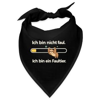 Faultier Humor – Nicht faul, nur gemütlich - Bandana - Schwarz - Vorne