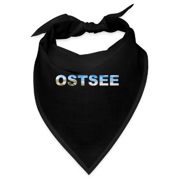 Ostsee Schriftzug Panorama - Bandana - Schwarz - Vorne
