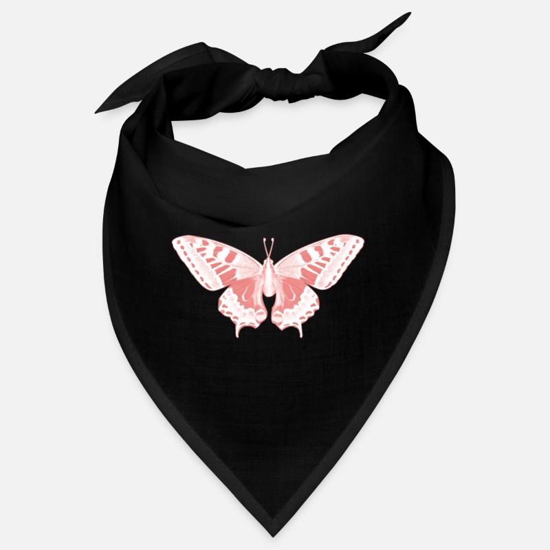 Papillon Rose Éthérée - Bandana - noir