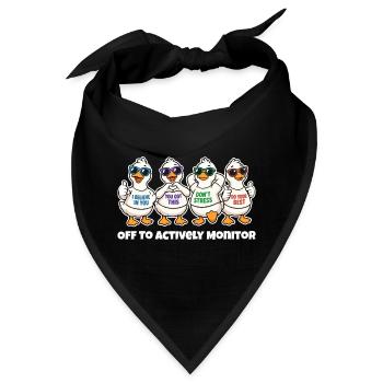 Lustige Motivations-Enten Actively Monitor - Bandana - Schwarz - Vorne