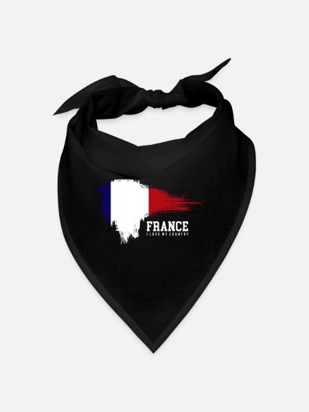 France Flag Brush Pride - Bandana - black - Front