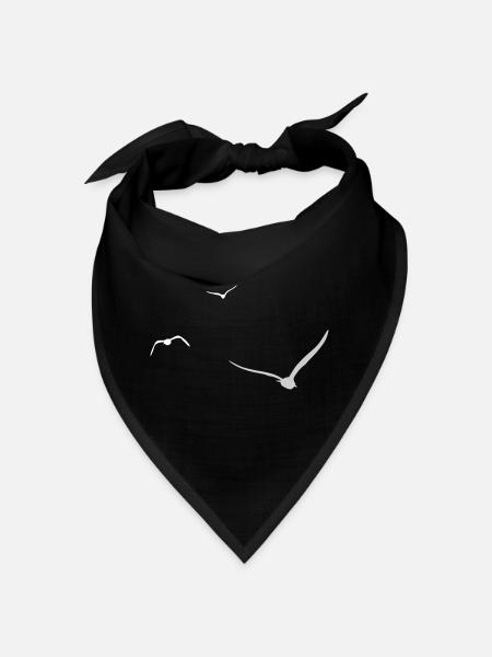 Three Seagulls | Seagull | Colors adjustable - Bandana - black - Front
