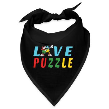 Liebe Puzzle - Bandana - Schwarz - Vorne