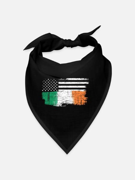 Brushstroke Irish Flag with Stars - Bandana - black - Front