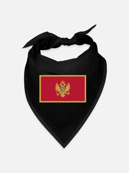 Montenegro Flagge - Bandana - Schwarz - Vorne