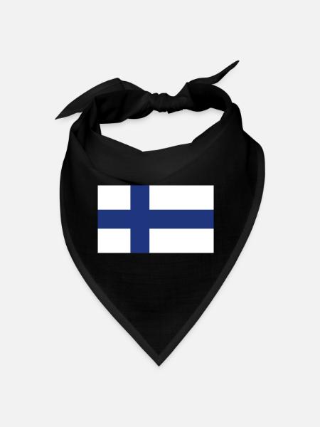 Finnland National Flagge - Bandana - Schwarz - Vorne