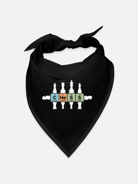 Schach retro Figuren Periodensystem lustig Symbol - Bandana - Schwarz - Vorne