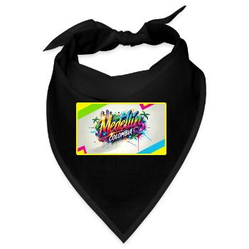 Medellin Kolumbien Graffiti Design - Bandana - Schwarz - Vorne