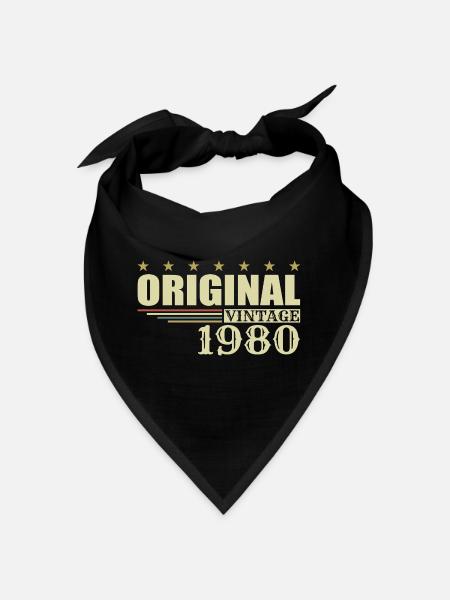 1980 Geburtstag 1980 - Bandana - Schwarz - Vorne