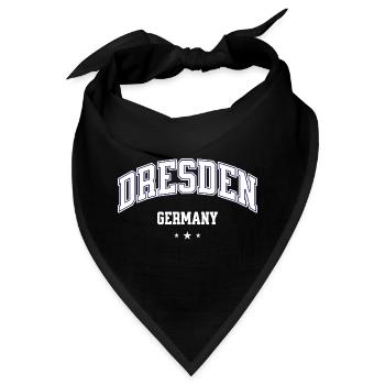 Dresden Germany Vintage Städte Motiv College - Bandana - Schwarz - Vorne