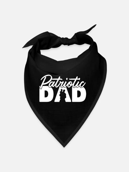 Papa patriote Drapeau américain Aigle Fête des pères - Bandana - noir - Devant