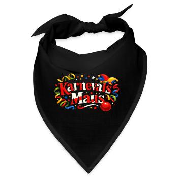 Karnevalsmaus Geschenk - Für Köln Fans - Bandana - Schwarz - Vorne