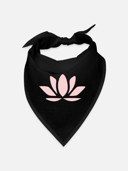 Lotus Flower Lotus Flowers Pastel Flower Blossom Yoga - Bandana - black - Front