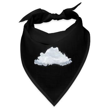 einzelne gezeichnete flauschige weiße Wolke - Bandana - Schwarz - Vorne