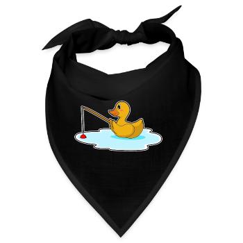 Ente Angler Angelrute Angeln - Bandana - Schwarz - Vorne