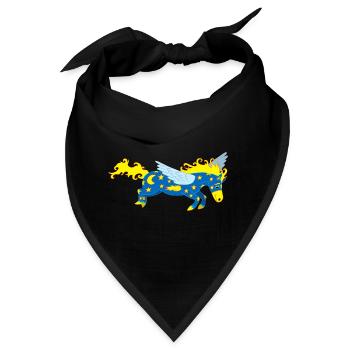 Pegasus-Pferd - Bandana - Schwarz - Vorne