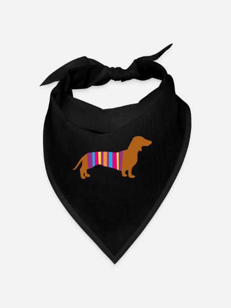 Teckel Rayure Chien Chien Race Chien Chien Promenade Bello Fan - Bandana - noir