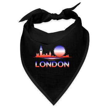 Farbverlauf der Londoner Skyline - Bandana - Schwarz - Vorne