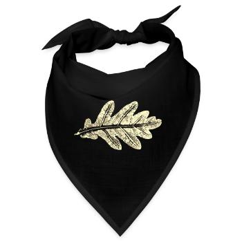 Eichenblatt / Blatt Eiche - Botanisch - Bandana - Schwarz - Vorne