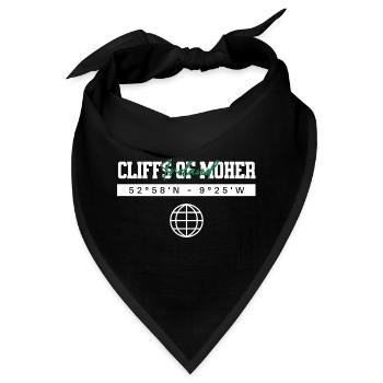 Cliffs of Moher Irland Koordinaten Reise Souvenir - Bandana - Schwarz - Vorne
