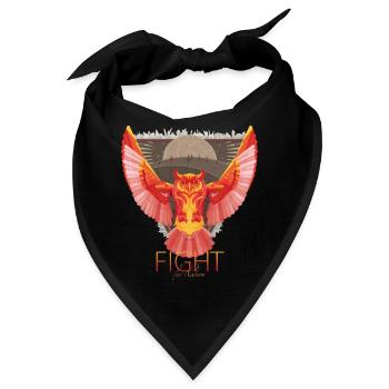 Eule (für weiße Shirts) - Bandana - Schwarz - Vorne