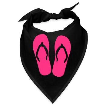 Flip Flop : Summer : Love : Flower : Meer : Strand - Bandana - Schwarz - Vorne