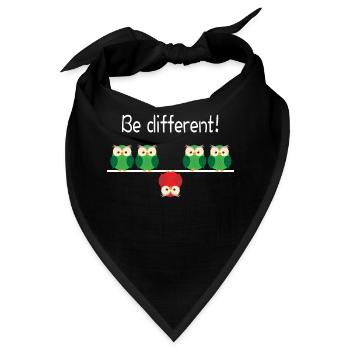 Be Different! Spaß Spruch Slogan Anders sein - Bandana - Schwarz - Vorne