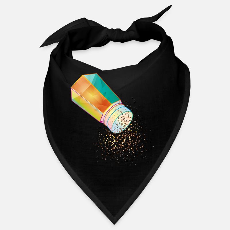 Pfefferstreuer aus buntem Glas mit Pfefferkörner Bandana
