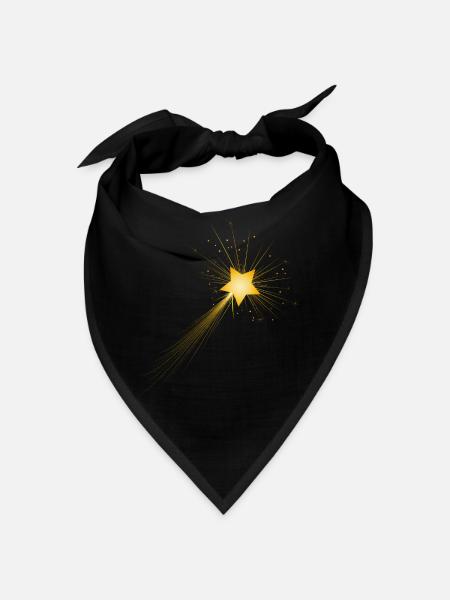 petite étoile filante dorée dans le ciel nocturne - Bandana - noir